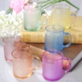 彩色六只装玻璃带把杯加厚玻璃杯果汁杯子家用套装防烫耐热水杯产品图