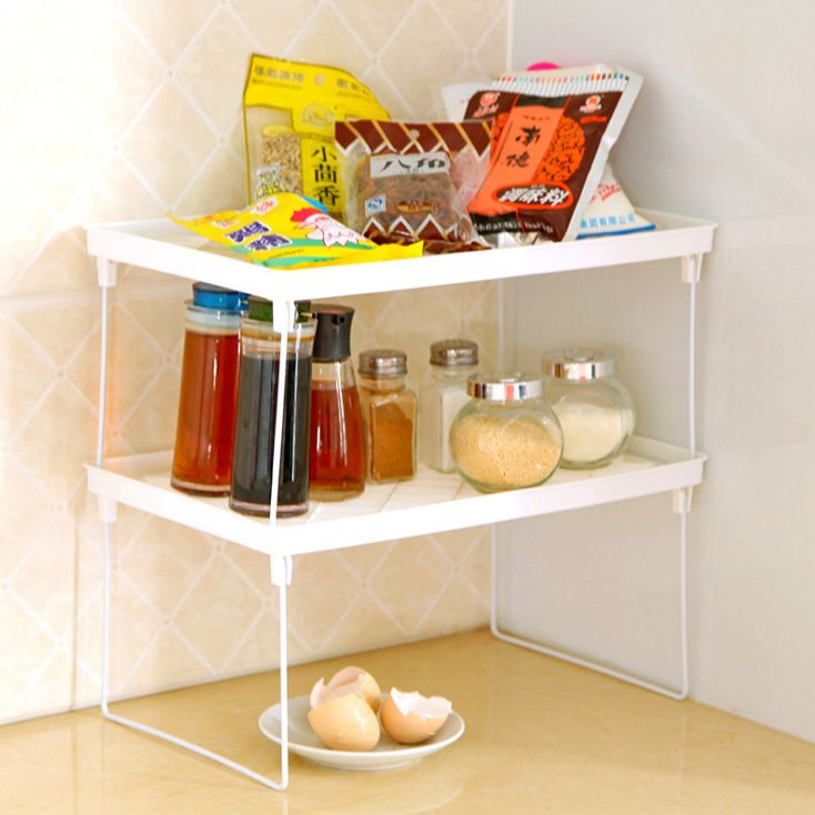 Kitchen plastic storage rack, folding storage rack, shelving rack, dish rack Item Picture