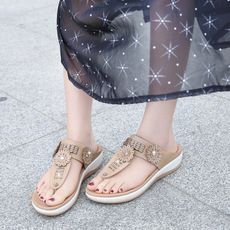 Cross Border Women's Flip-Flops Wear Flower Diamond Platform Muffin Spring New Women's Shoes Specification drawing