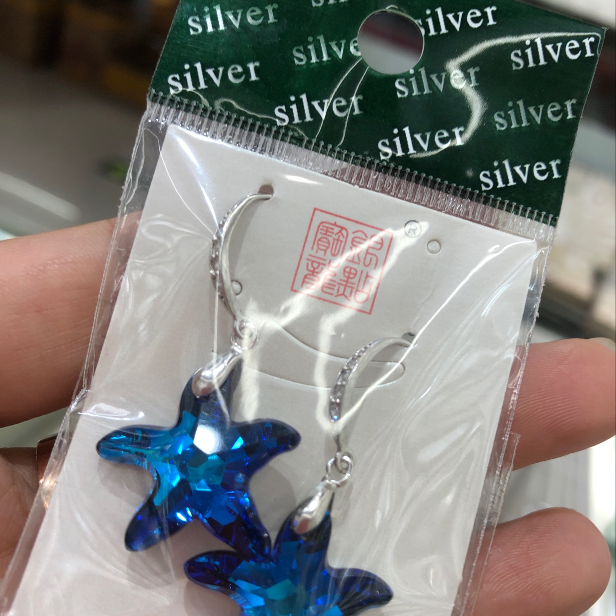 Austrian crystal earrings, pure silver, young and fashionable sterling silver jewelry, ins
