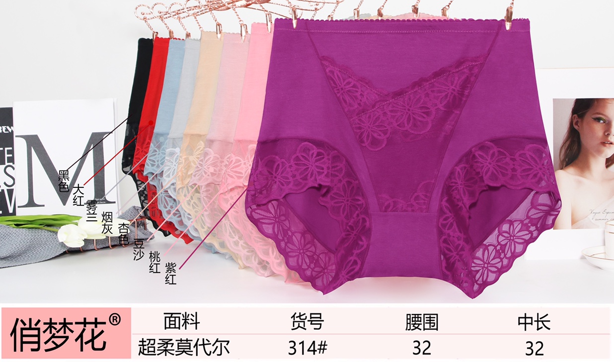Women's high waist lace design triangle panties