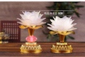 Buddha's front wishing lamp, offering lamp, LED seven-color lotus lamp, chanting lotus lamp, plug-in battery power bank undefined