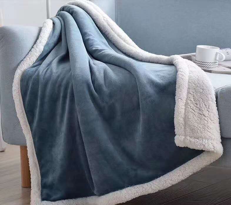 Plain Flannel + Lamb Fleece Blanket Blanket Fleece Blanket Double Blanket Composite Blanket Specification drawing