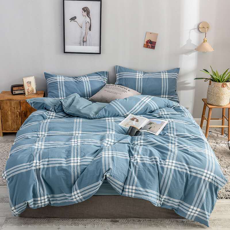 Yarn-Dyed All Cotton Washed Cotton Four-Piece Set Specification drawing