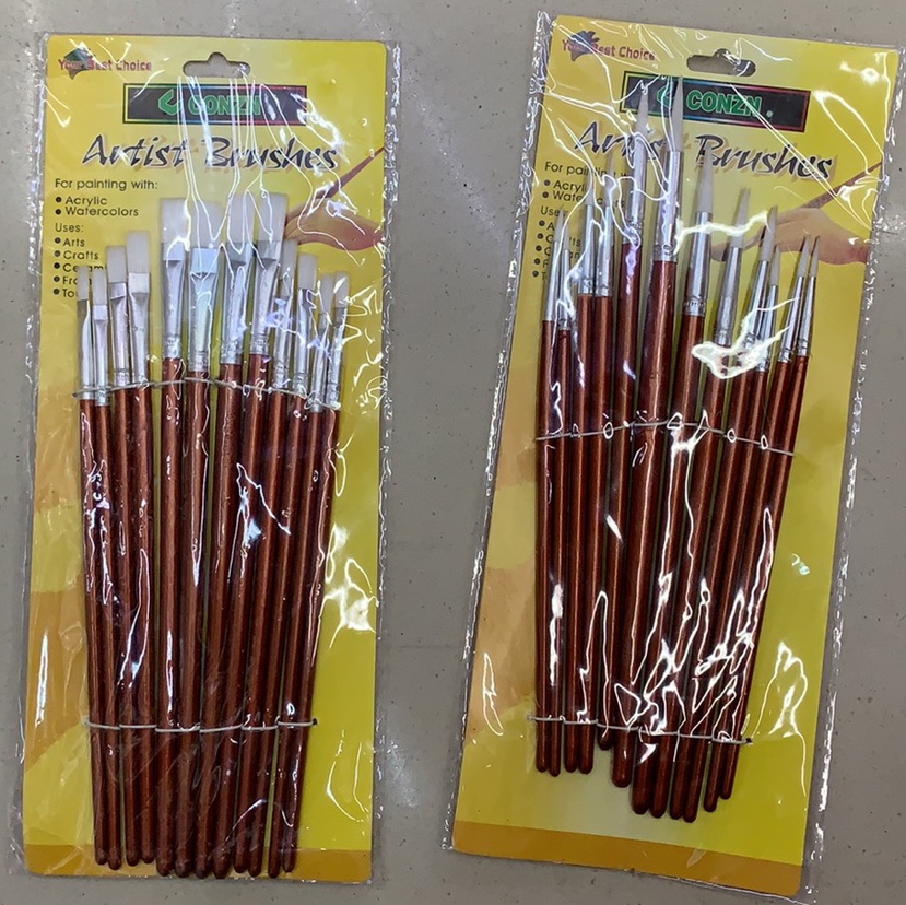 12 pointed brushes, set pens, special pens for children's painting