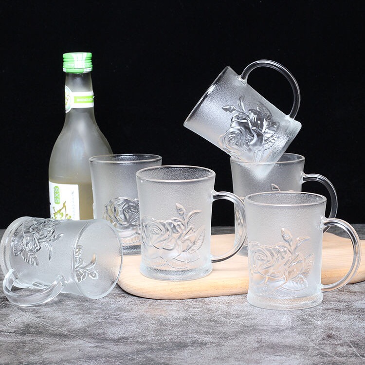 Colorful glass Rose cup stained glass set living room juice beer mug household thermos cup cup set thumbnail