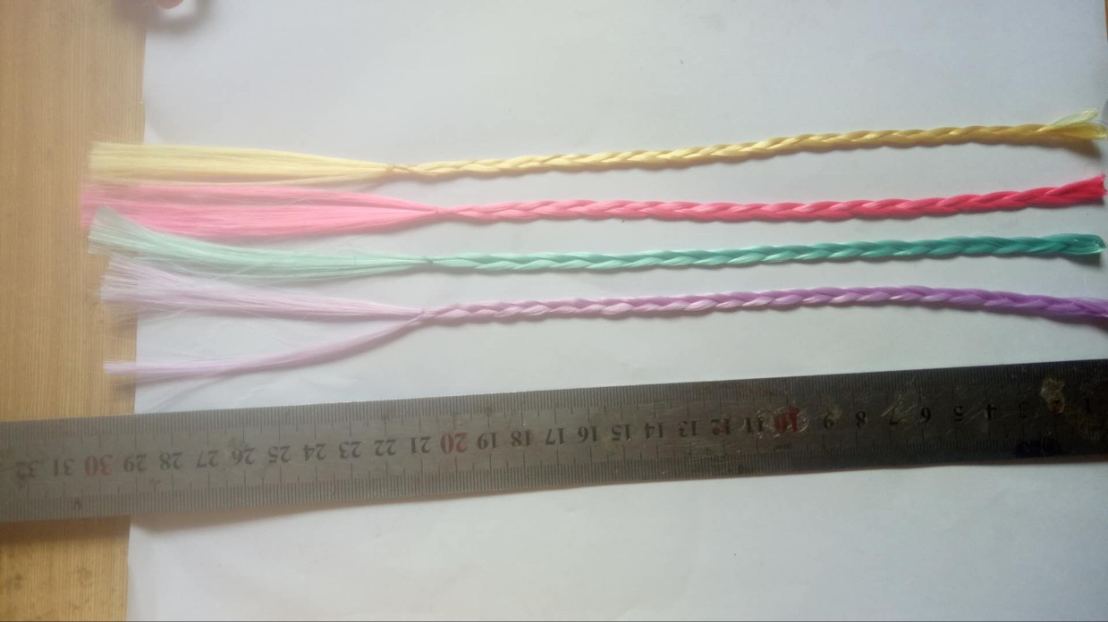 Customized and wholesale of 1g of flame retardant, small braid, toy doll accessories, chemical fiber silk, false braids Specification image
