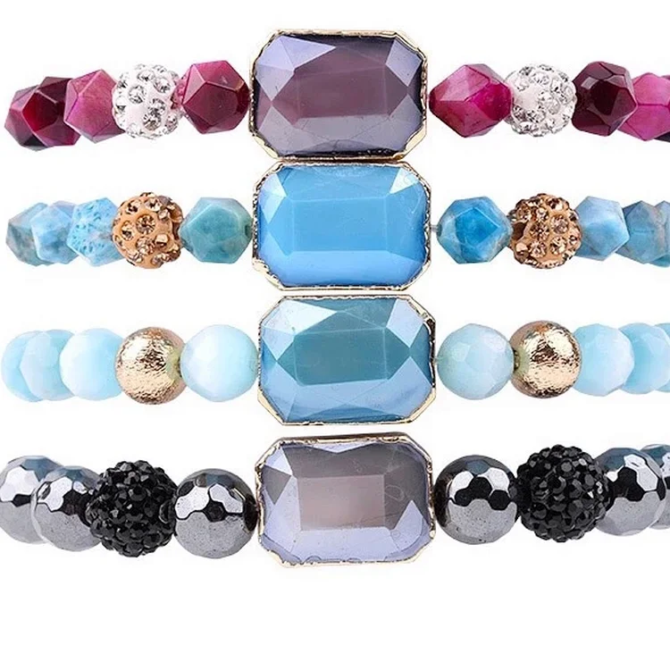Totem Jewelry Crystal Beaded Block Bracelet
