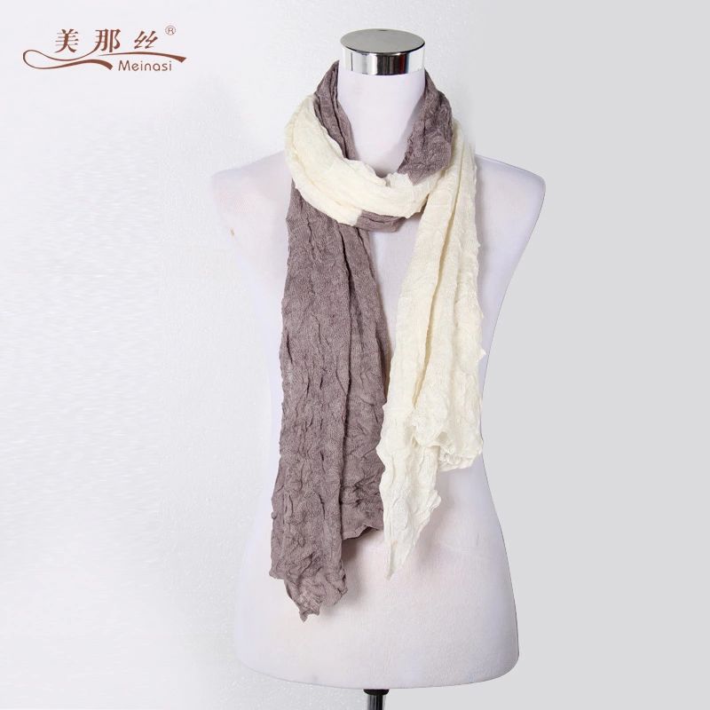 2020 Menas Silk Winter Hot Selling New Scarf Wrinkle Warm All Knitted Ladies Scarf Manufacturers Direct Sales