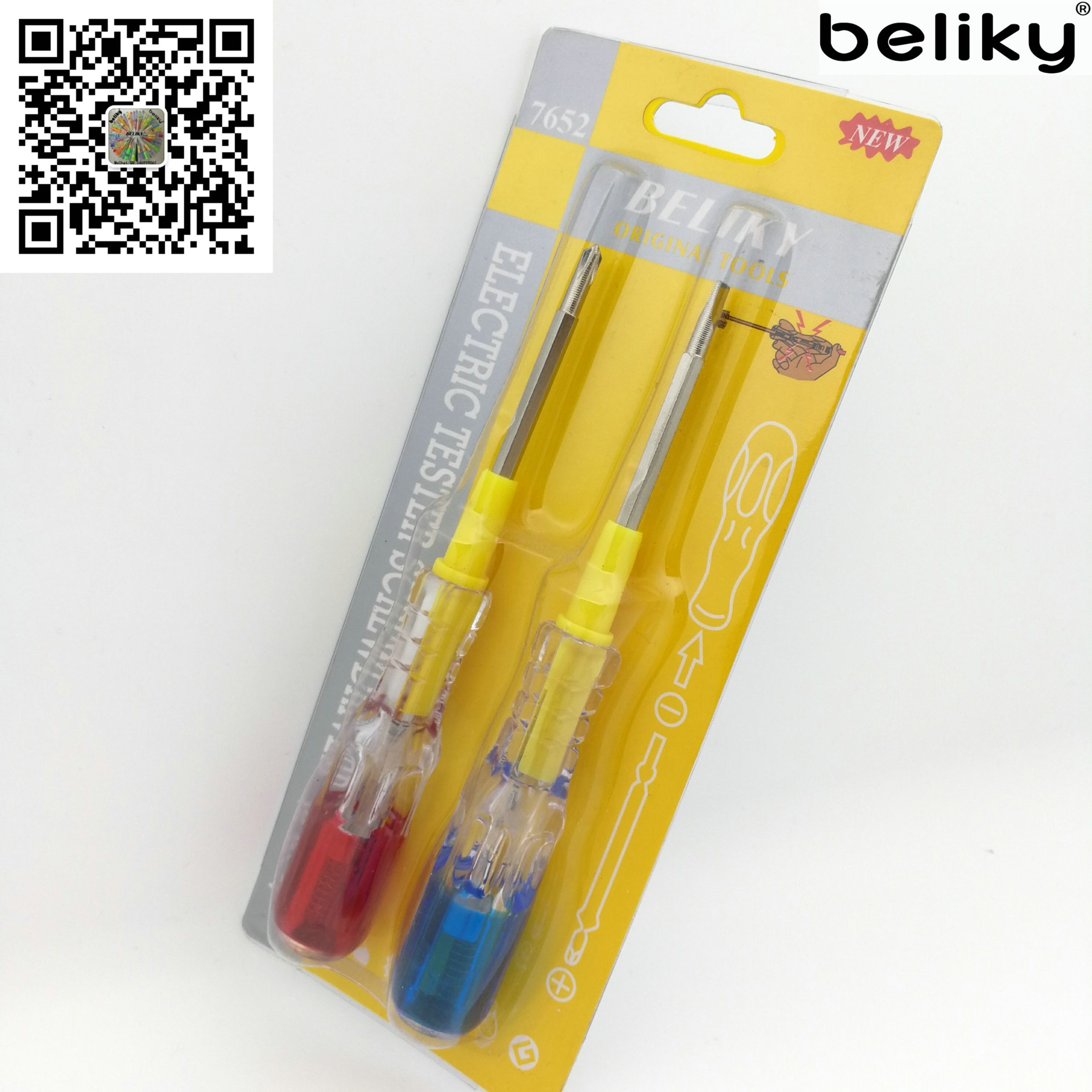 beliky2PC插卡套装测电笔彩色柄两用螺丝刀试电笔详情5