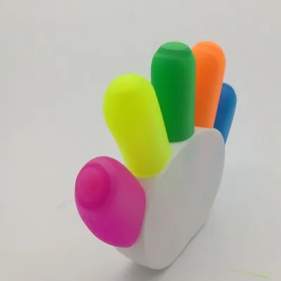 Korean version of cute finger shape fluorescent pen creative palm five-color fountain pen candy color marker color pen thumbnail