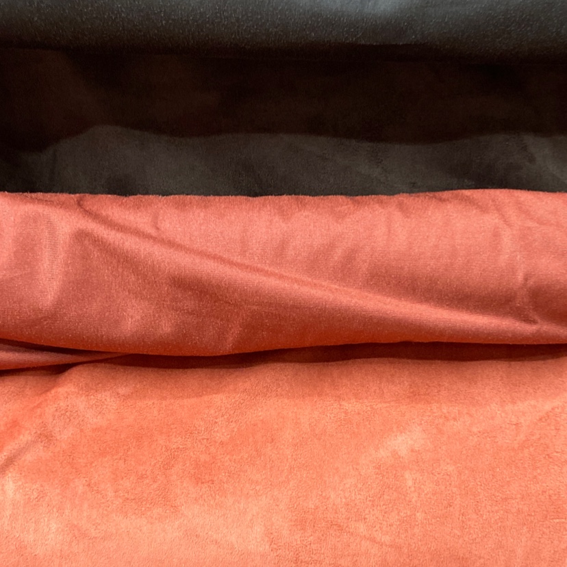 Orange-red suede velvet fabric clothing, handicrafts, decorations, shoes and hats are available in a variety of colors details Picture