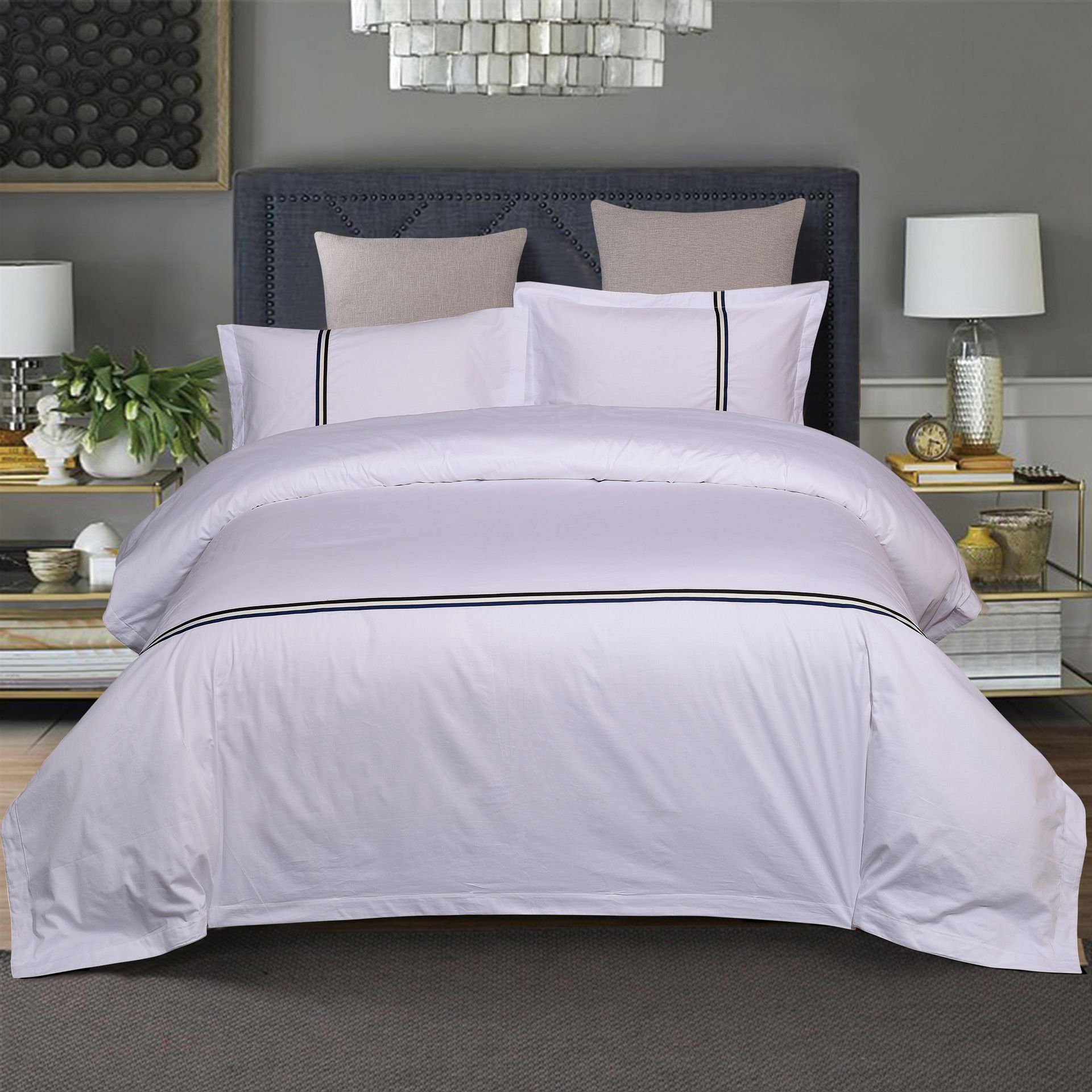 Theme hotel linen four-piece set, all-cotton white brocade, custom four-piece set of bed linens for homestay hotels Application Scenario