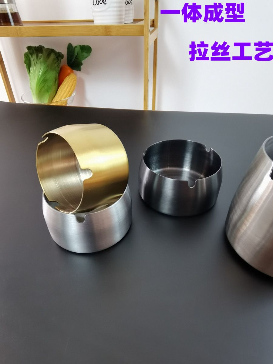 不锈钢加厚烟灰缸家用创意防风防摔烟灰缸酒吧酒店办公室烟灰缸详情图8