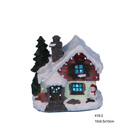 Creative home furnishing European-style resin Christmas festival church decoration small house LED electric music small house decoration detail image 4