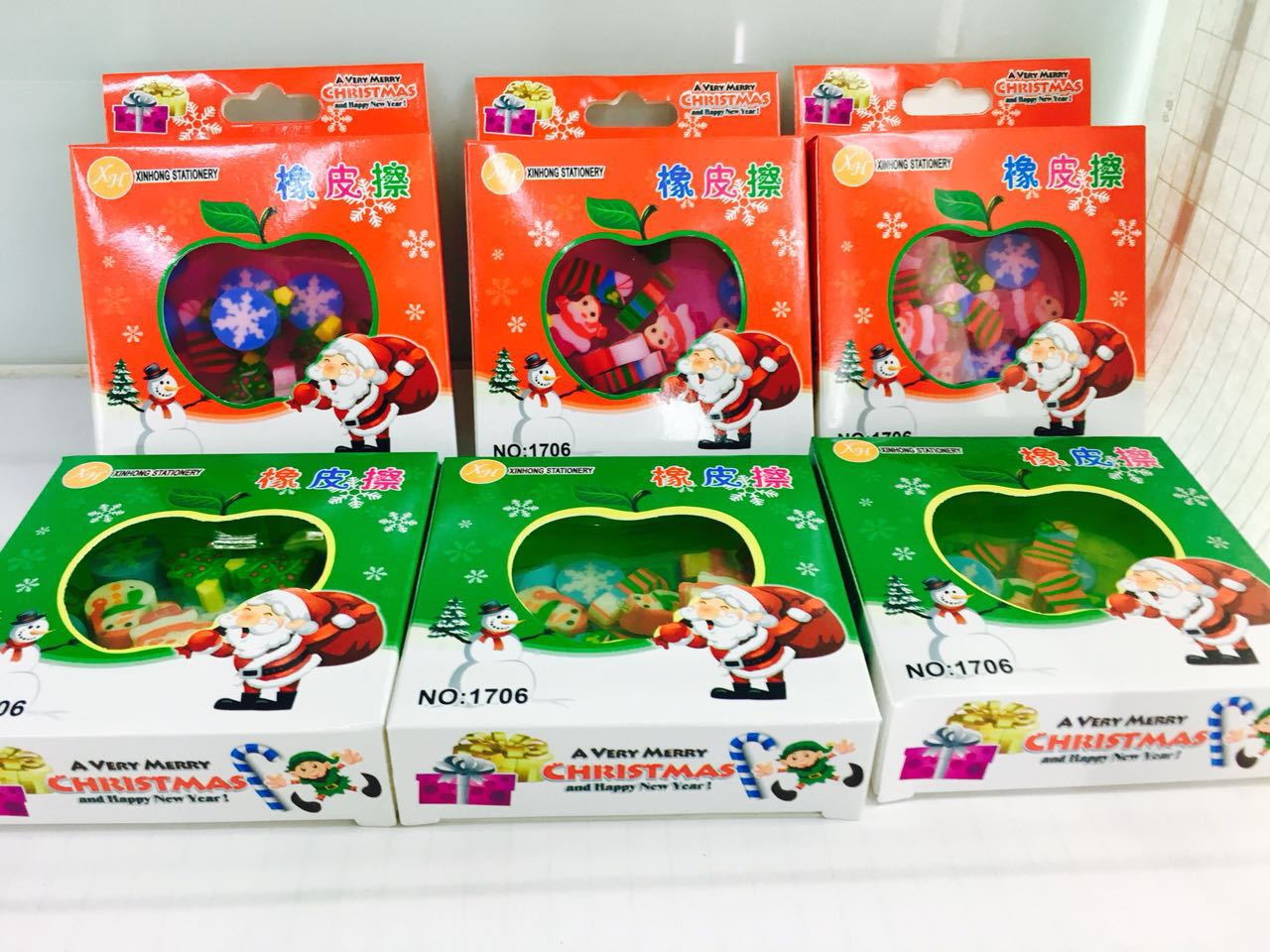 Cartoon creation lovely flat fruit Christmas eraser