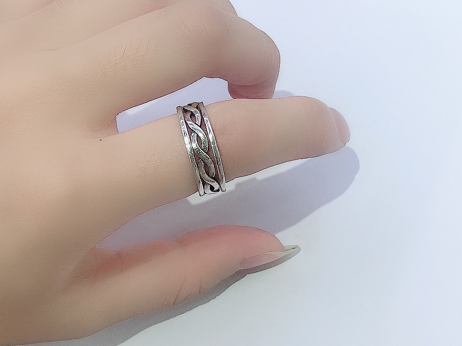 The retro Japanese fine, light luxury open-top index finger ring for women's fashion, with a unique design sense of pure Xin Mingyang from Taiyin details Picture