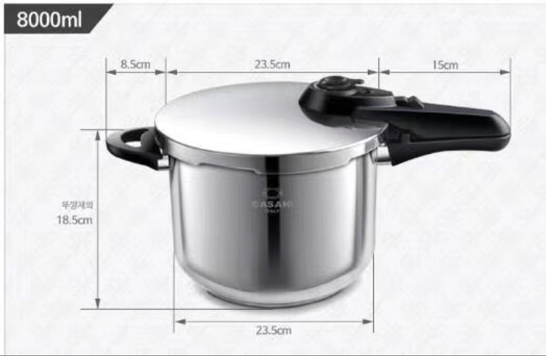KASANI pressure cooker is imported from South Korea Specification drawing