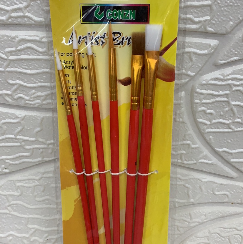 6 pointed brushes, watercolor, acrylic paint, gouache, oil paint special pens