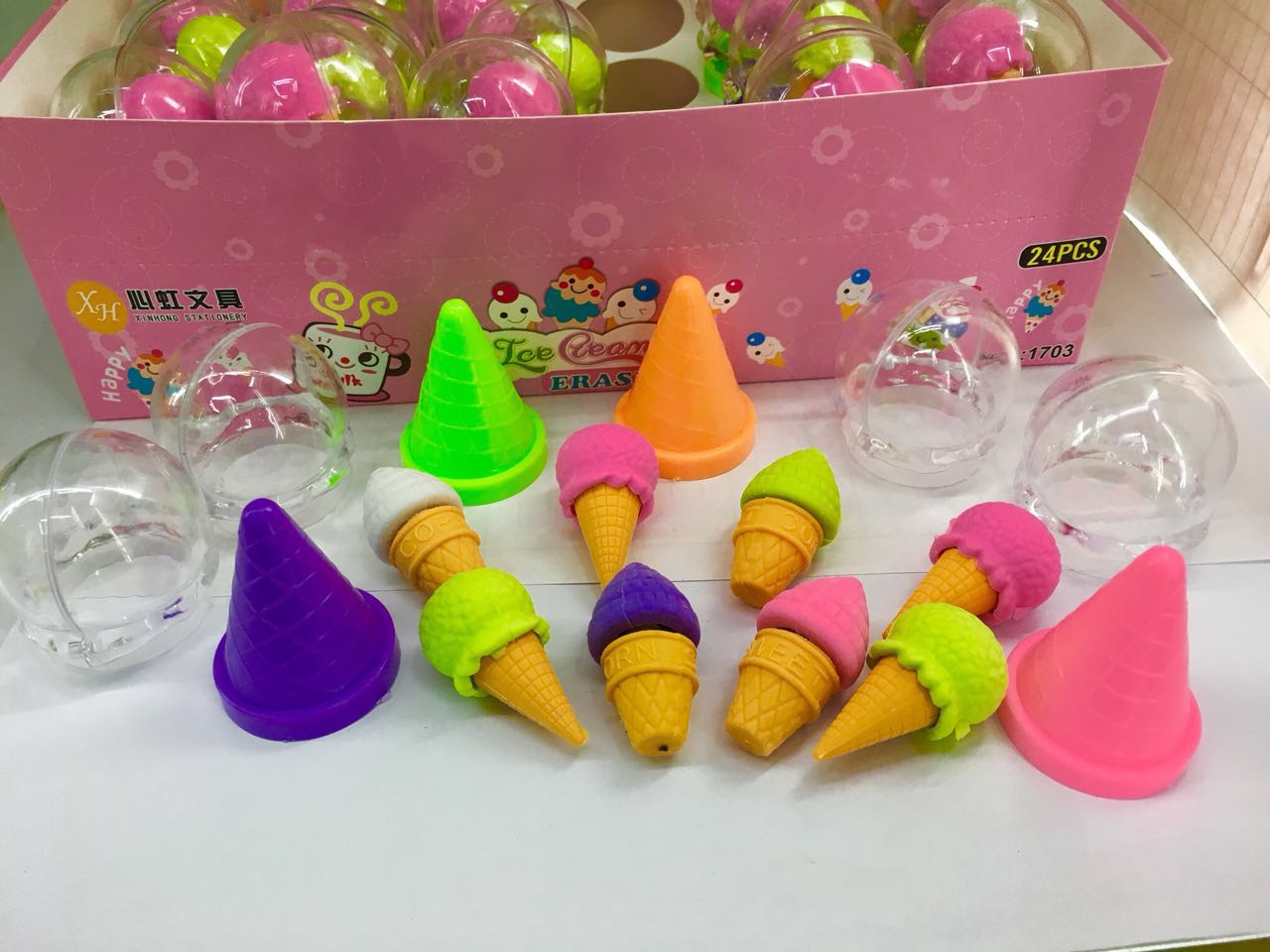 Cute cartoon creative ice cream eraser thumbnail