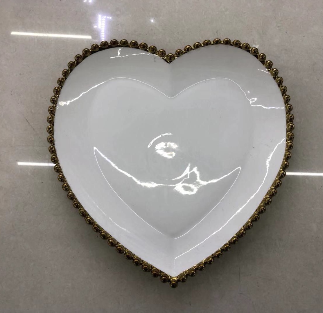 Gold-plated heart plate