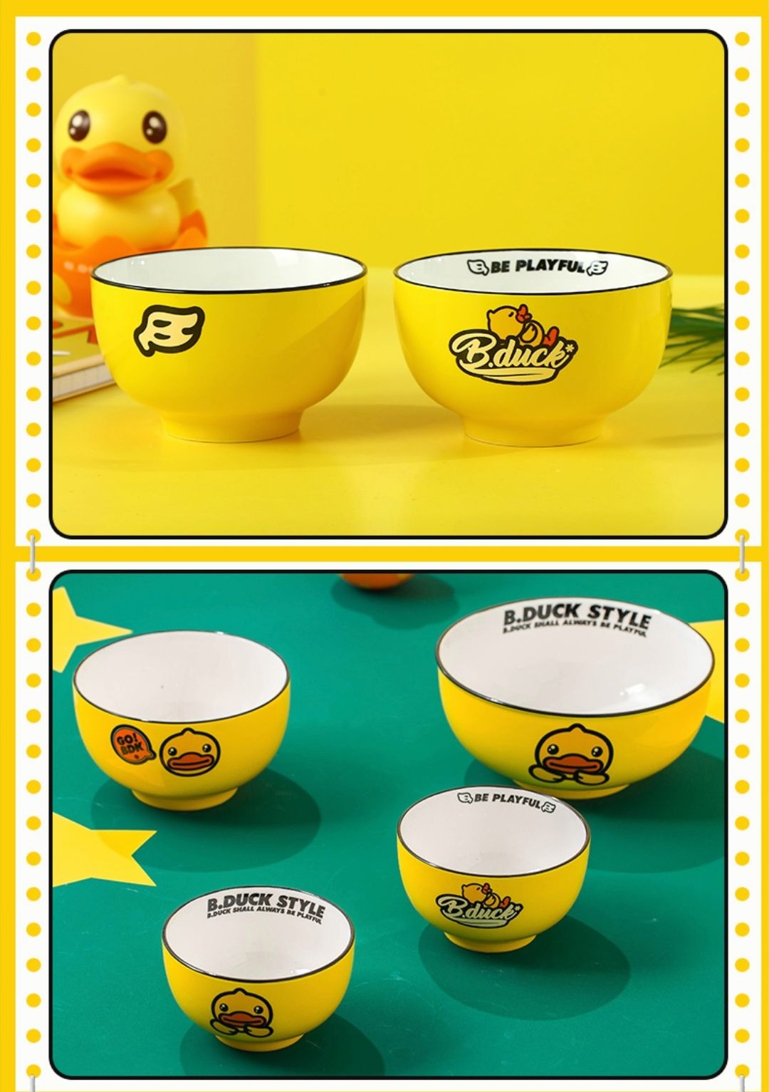 B.Duck Small Yellow Duck Bowl and plate freely combinable home ceramic set Popular tableware detail image 18