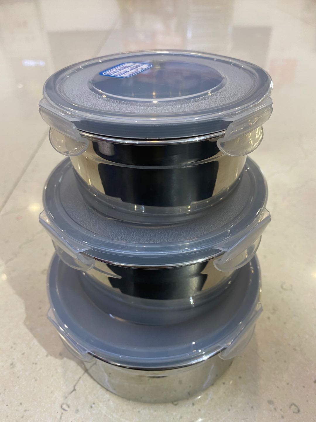 Three-piece round insulated box lunch box, office worker and college student meal box pic 1