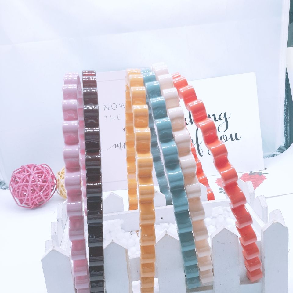 Summer new net red female little fresh Morandi square flat headband sweet handmade headband hair accessories full figure