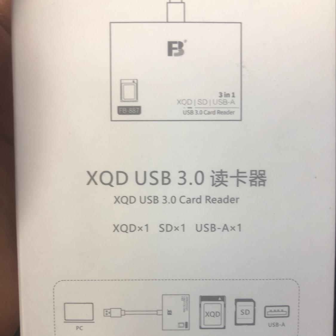 沣标FB-887
XQD  USB3.0读卡器
XQD*1
SD*1
USB-A*1细节图