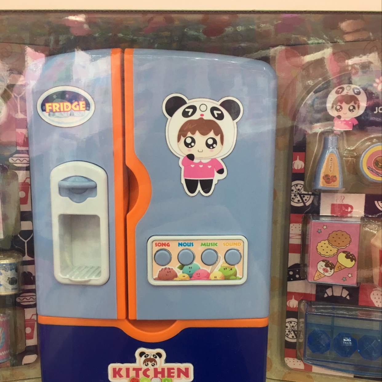 Children play refrigerator toys with sound of lights details Picture