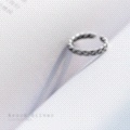 Korean basic style fine ring, retro silver, simple and versatile, black small braid couple style men's and women's rings, Xinmingyang jewelry Application Scenario