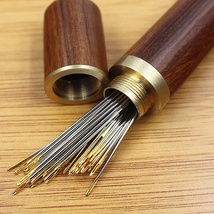 檀木针筒精装优质针缝衣针家用手缝针手工绣花缝被子钢针衣服针线