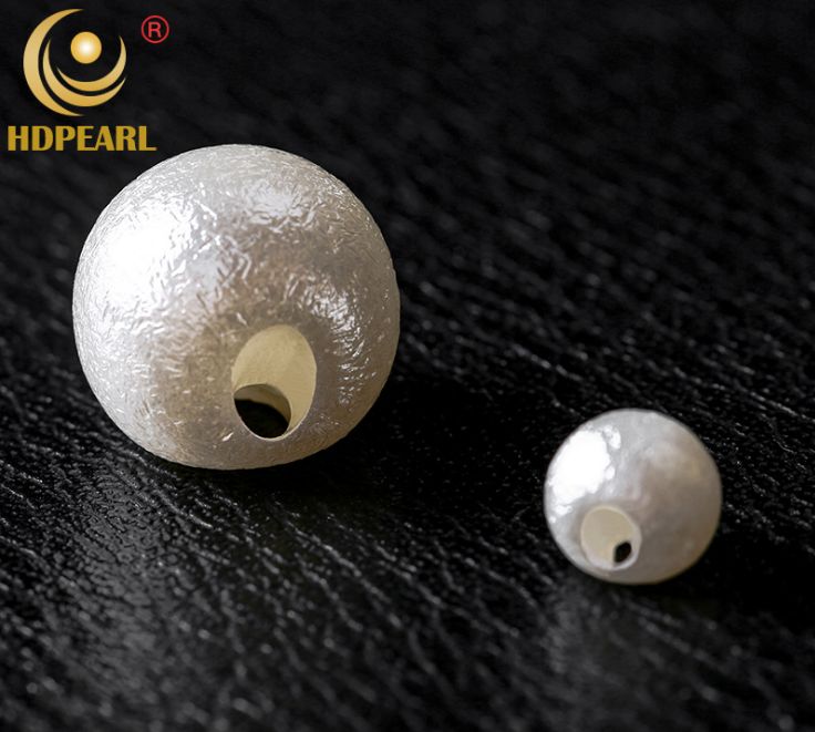 Wrinkles offset hole round beads 6MM