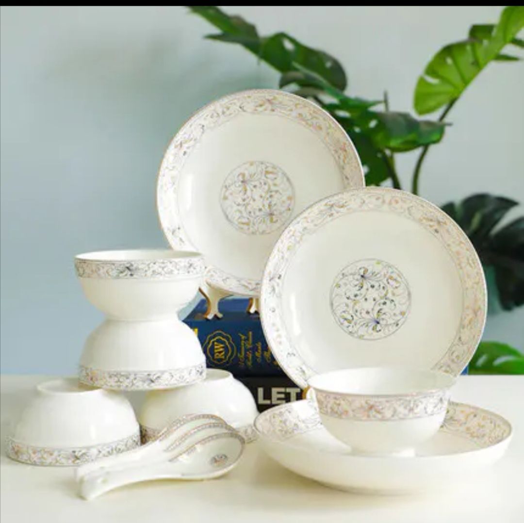 New bone China Golden Courtyard: Free combination of ceramic disassembled pieces, bowls and plates, ceramic tableware disassembled pieces