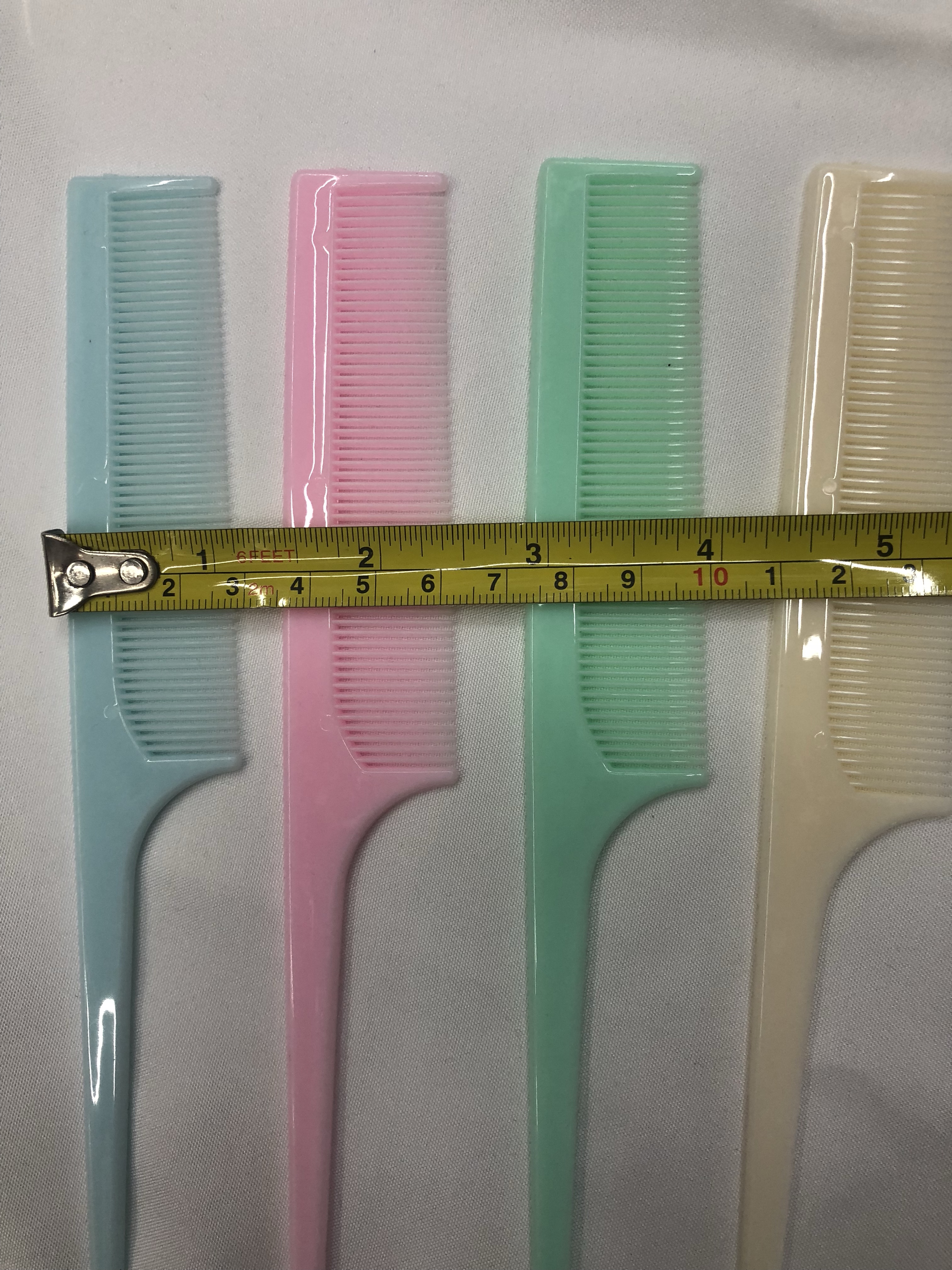 厂家直销果冻色尖尾梳子 4色混 外贸热销小梳子分区梳美发梳细节图