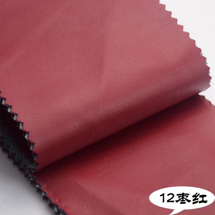 现货多色纳帕纹细纹人造革箱包皮具面料详情图5