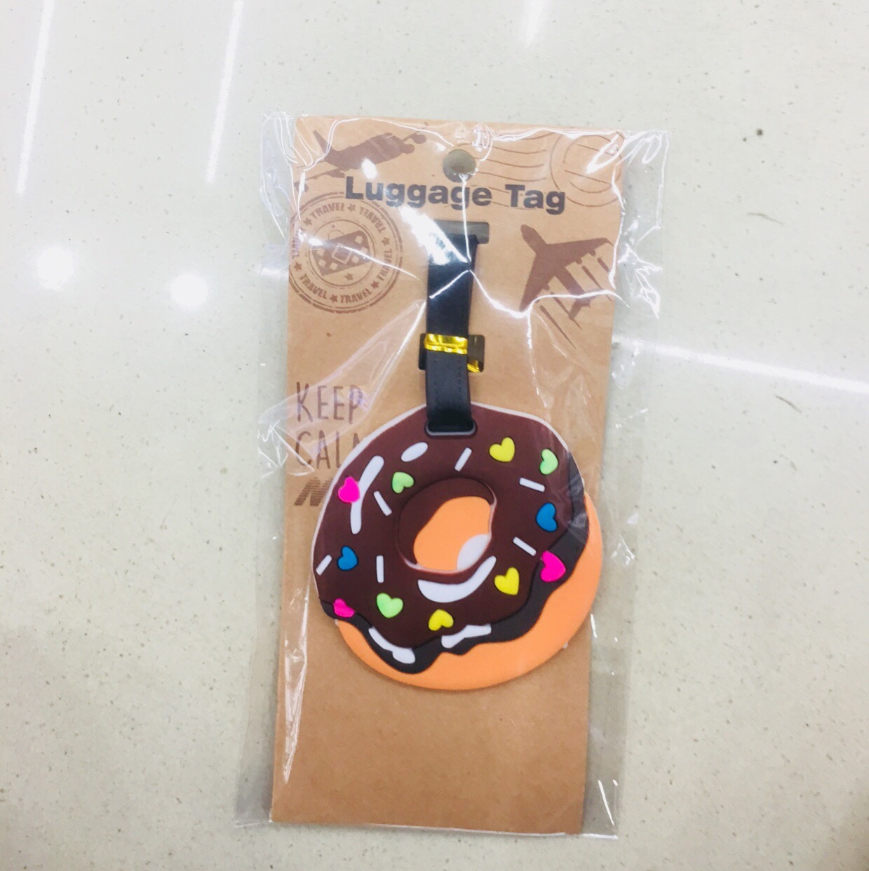 PVC luggage tag custom creative cartoon card set custom silicone soft plastic luggage tag custom LOGO TWO-DIMENSIONAL code doughnuts