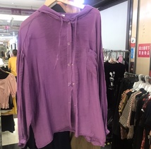 秋季新款紫色卫衣薄