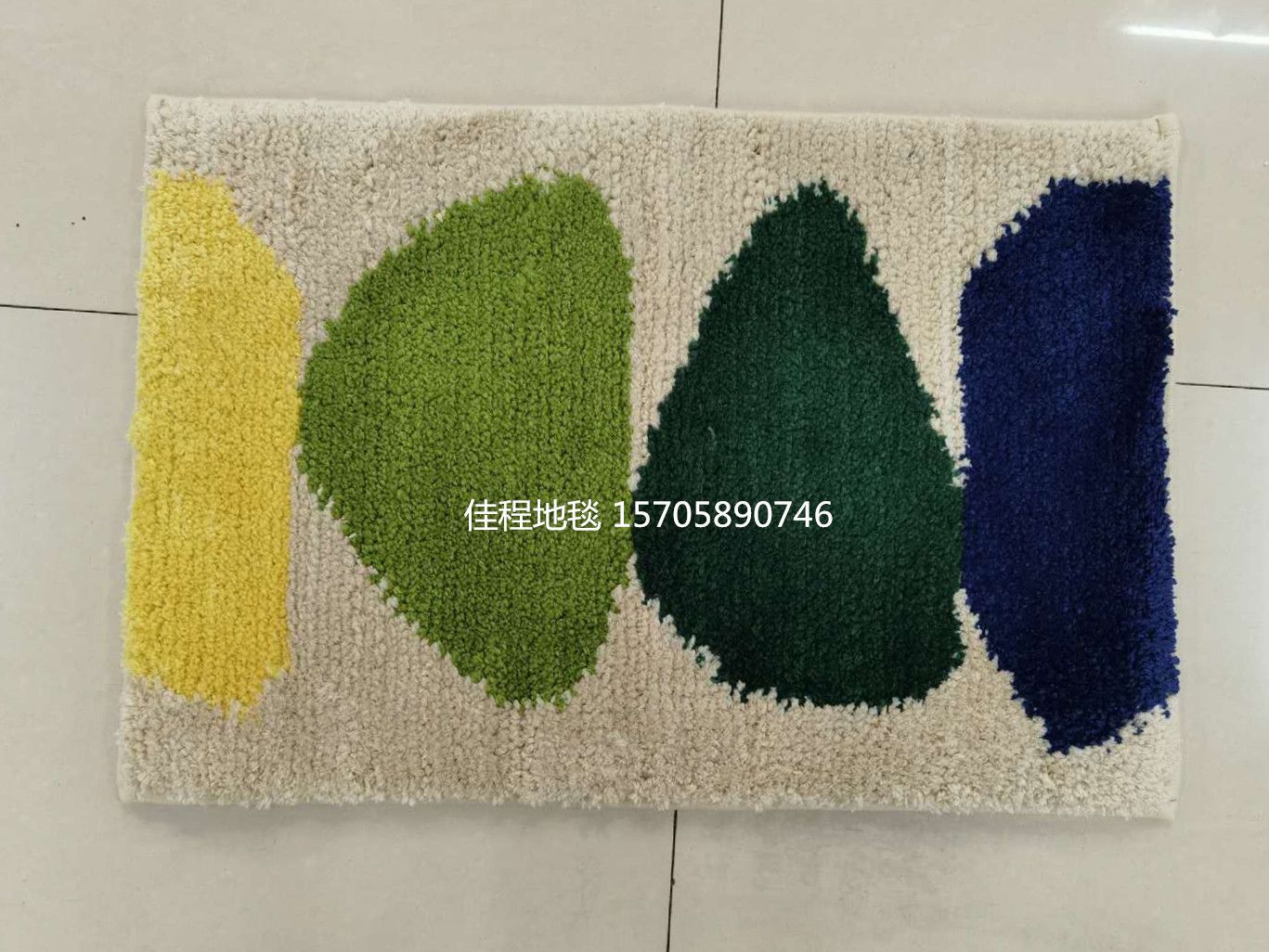New TPR base four-color jacquard floor mat, super fiber polyester foot mat, super fiber anti-slip mat, leaf floor mat, jacquard door mat Item Picture