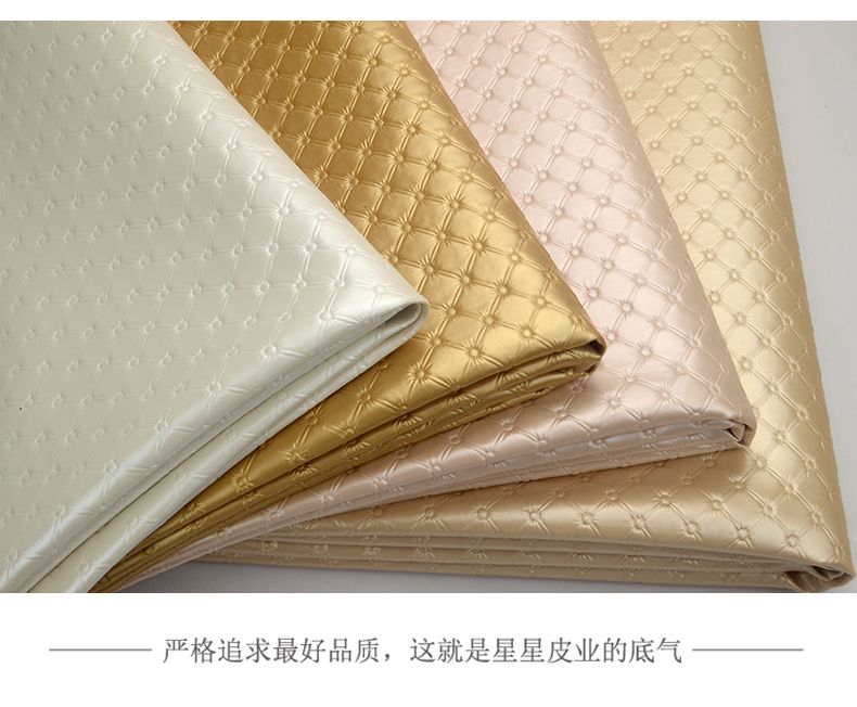 Artificial leather with small checkered pattern decorative leather 010 in stock detail image 11