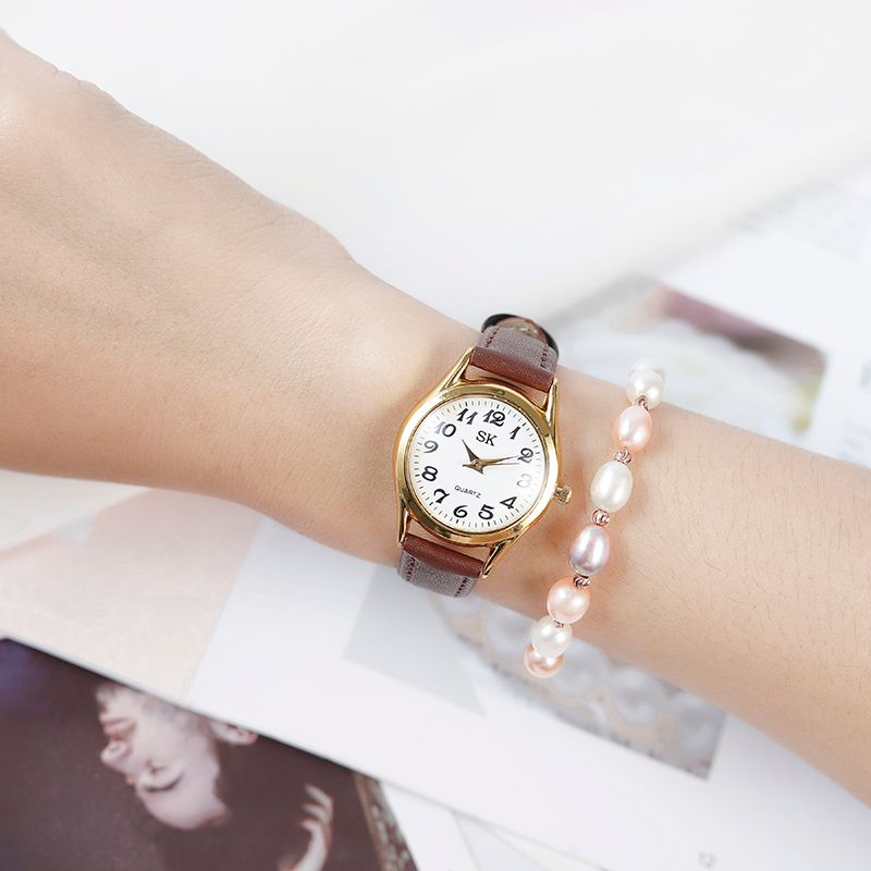 Digital leather strap watch detail image 3