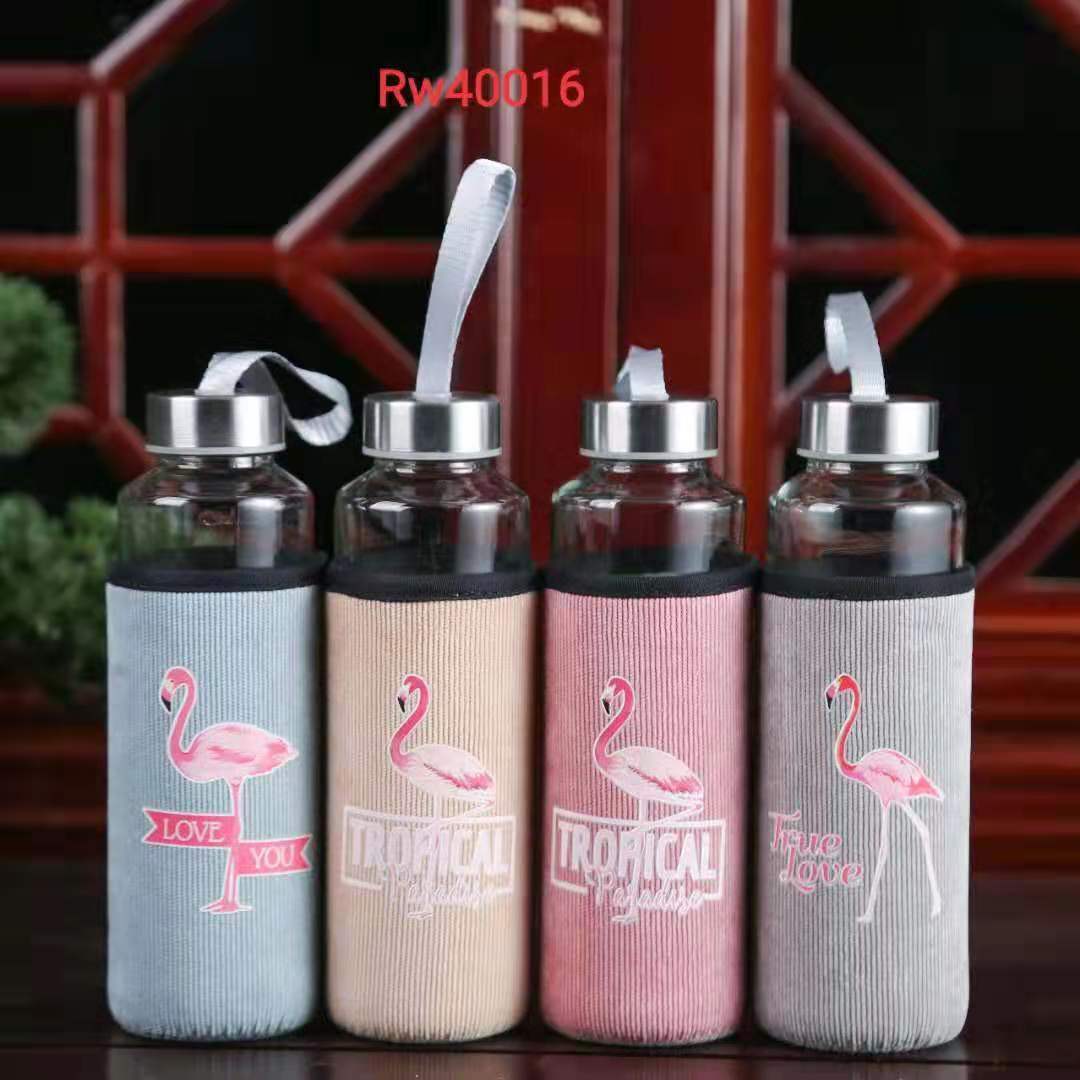 New corduroy glass cup, portable single-layer water cup, simple covered tea cup, heat-insulating and anti-drop glass cup undefined