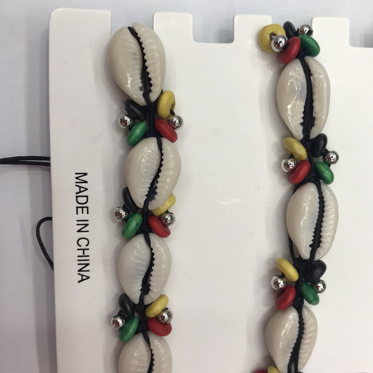 Abacus beads and shell - woven bracelet thumbnail