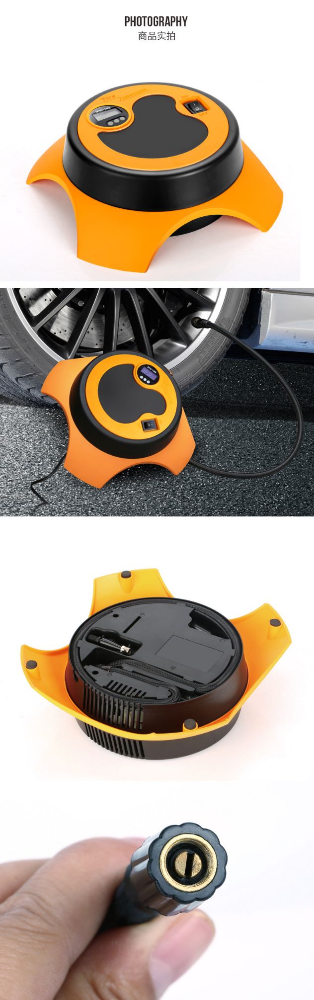 Portable 28-cylinder rapid air pump for car electric tires, multi-functional 12v air pump for 60-second inflation detail image 11