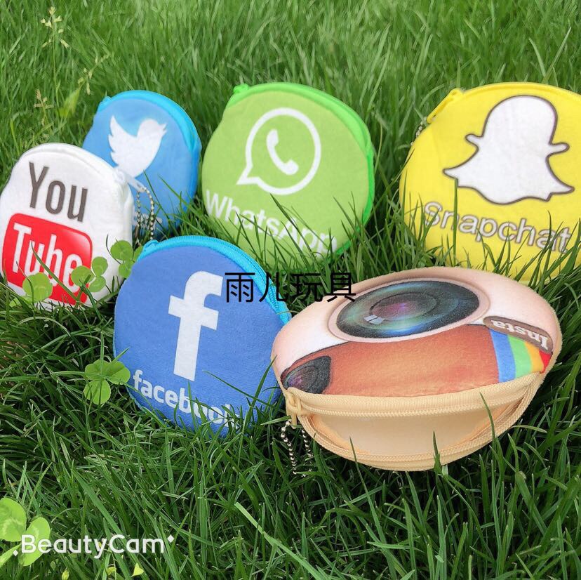 Soft toy bag zero Wallet social software wallet Facebook Wallet hot transfer zero wallet round wallet coin bag