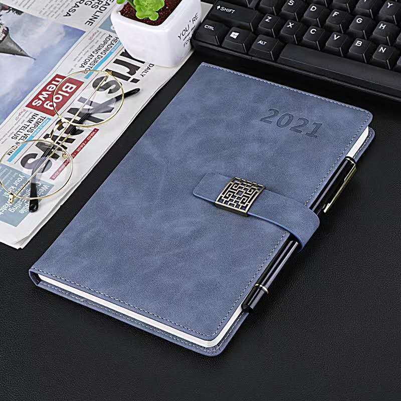 Xin Hong Zhong Simple Text Leather Vintage Craft 2019 Calendar Notebook Item Picture