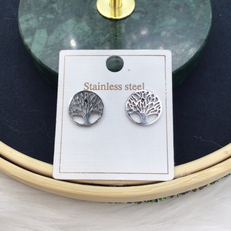 Life Tree Earrings Stainless Steel Gallman 048 European And American Fashion