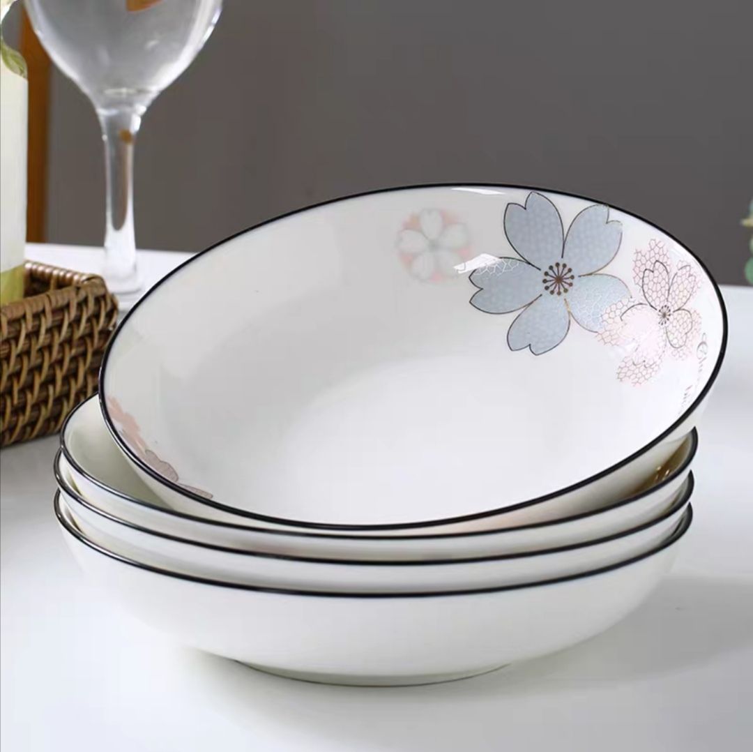 Youzun ceramic bowls, plates and tableware pieces can be freely combined with water, wood and clear flowers Application Scenario