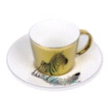 The reflection of the teacup shines brightly undefined
