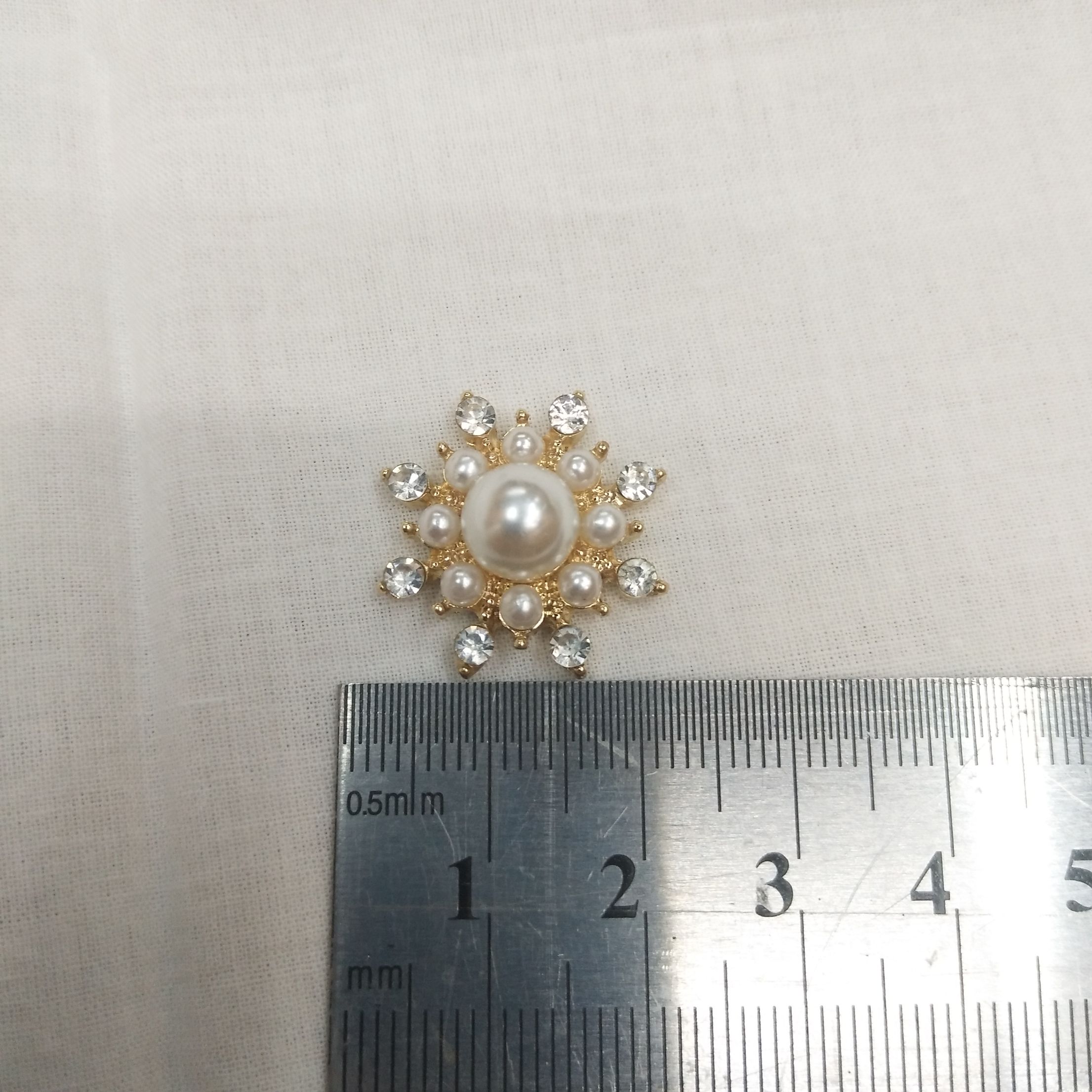 Korean version pearl flower DIY headwear and earrings accessories, zinc alloy 100ps per pack detail image 6